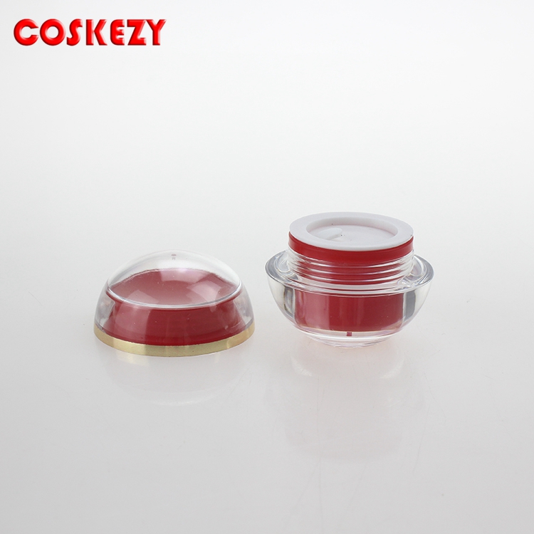 5g Ball Shaped Acrylic Diamond Acrylic Jar,red acrylic cream jar cosmetic containers packaging