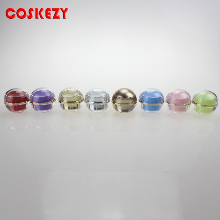 5g Ball Shaped Acrylic Diamond Acrylic Jar,red acrylic cream jar cosmetic containers packaging