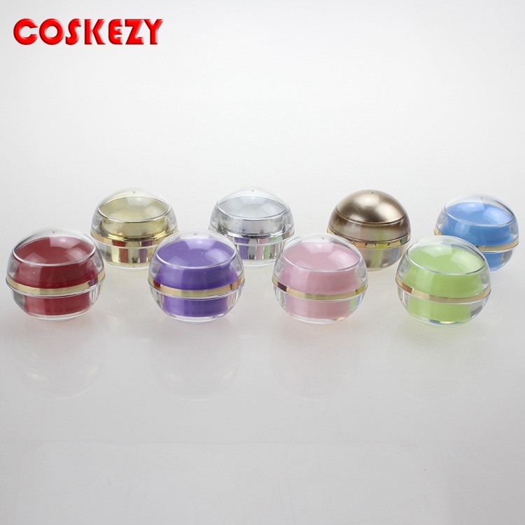 5g Ball Shaped Acrylic Diamond Acrylic Jar,red acrylic cream jar cosmetic containers packaging