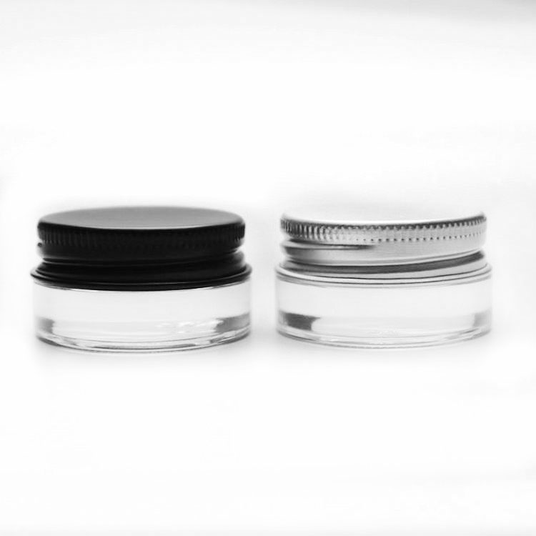 5g Clear Glass Jars Pot with Aluminum Lid 5ML wide mouth cosmetic Sample Storage container For sampling of eyeshadows, Cream