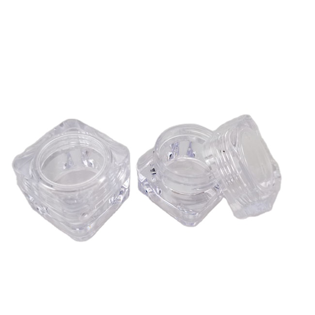 5g Clear square cream plastic jar with lid