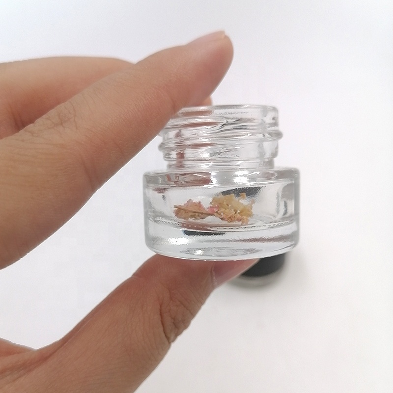 5g Concentrate Free samples 9ML CBD 3ml 5ml glass jar herbal extract herb weeds bottle with child proof lid white liner Low wax