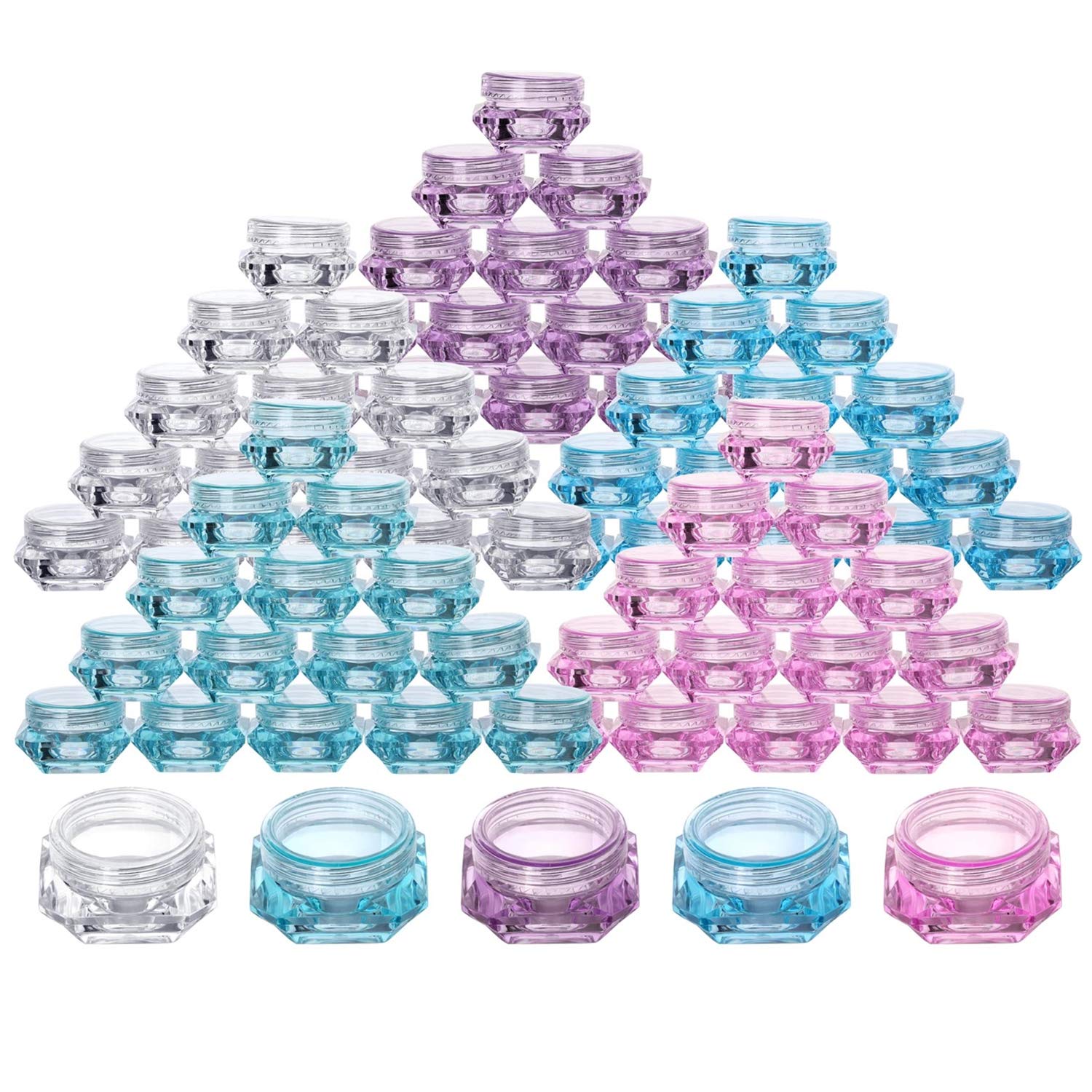 5g Cosmetic Jars Makeup Plastic Jars BPA FREE Samples Lip Balm Containers Empty Plastic Jars Cosmetic Containers Small Plastic