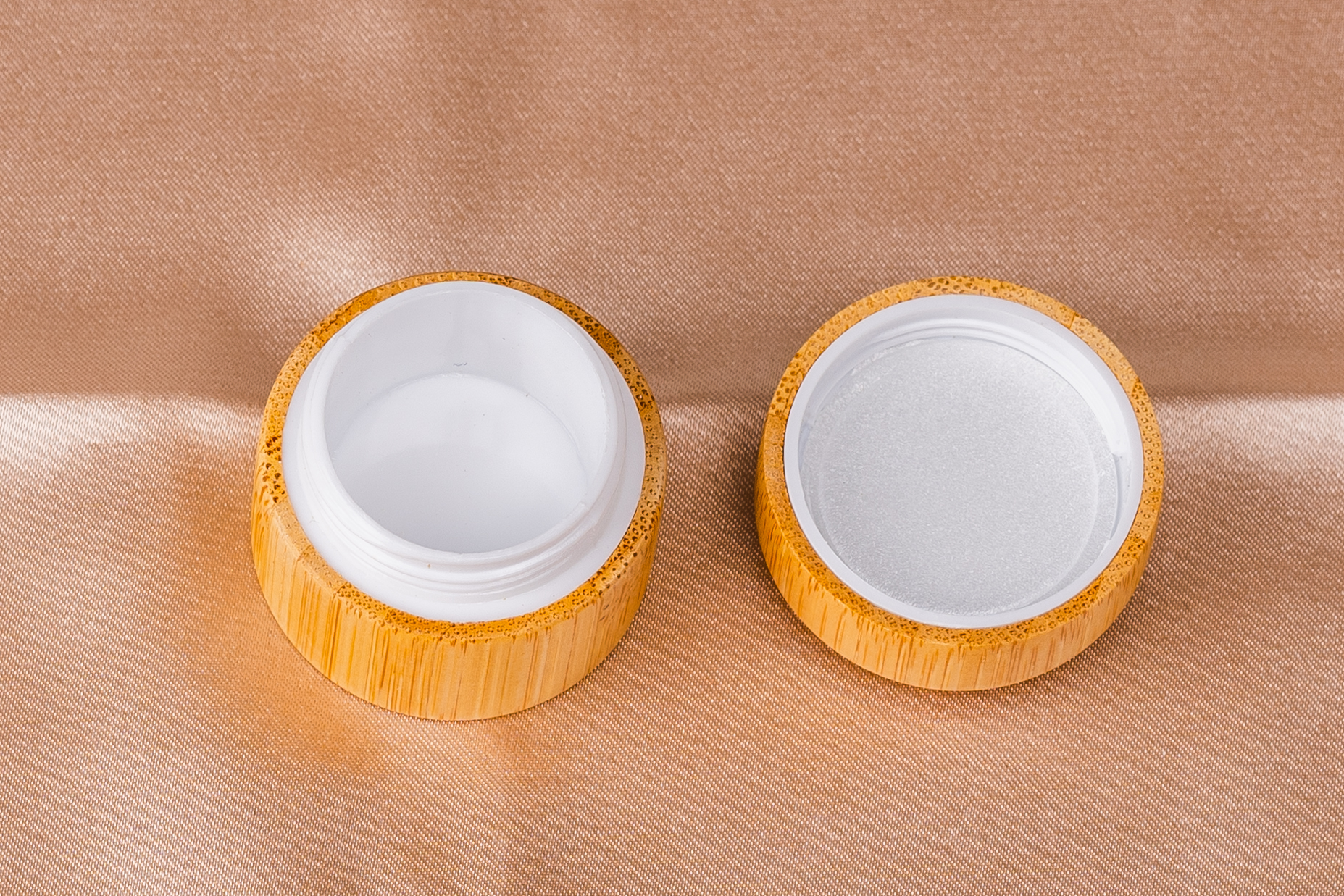 5g Eco-friendly glass inner bamboo container cream jar cosmetics