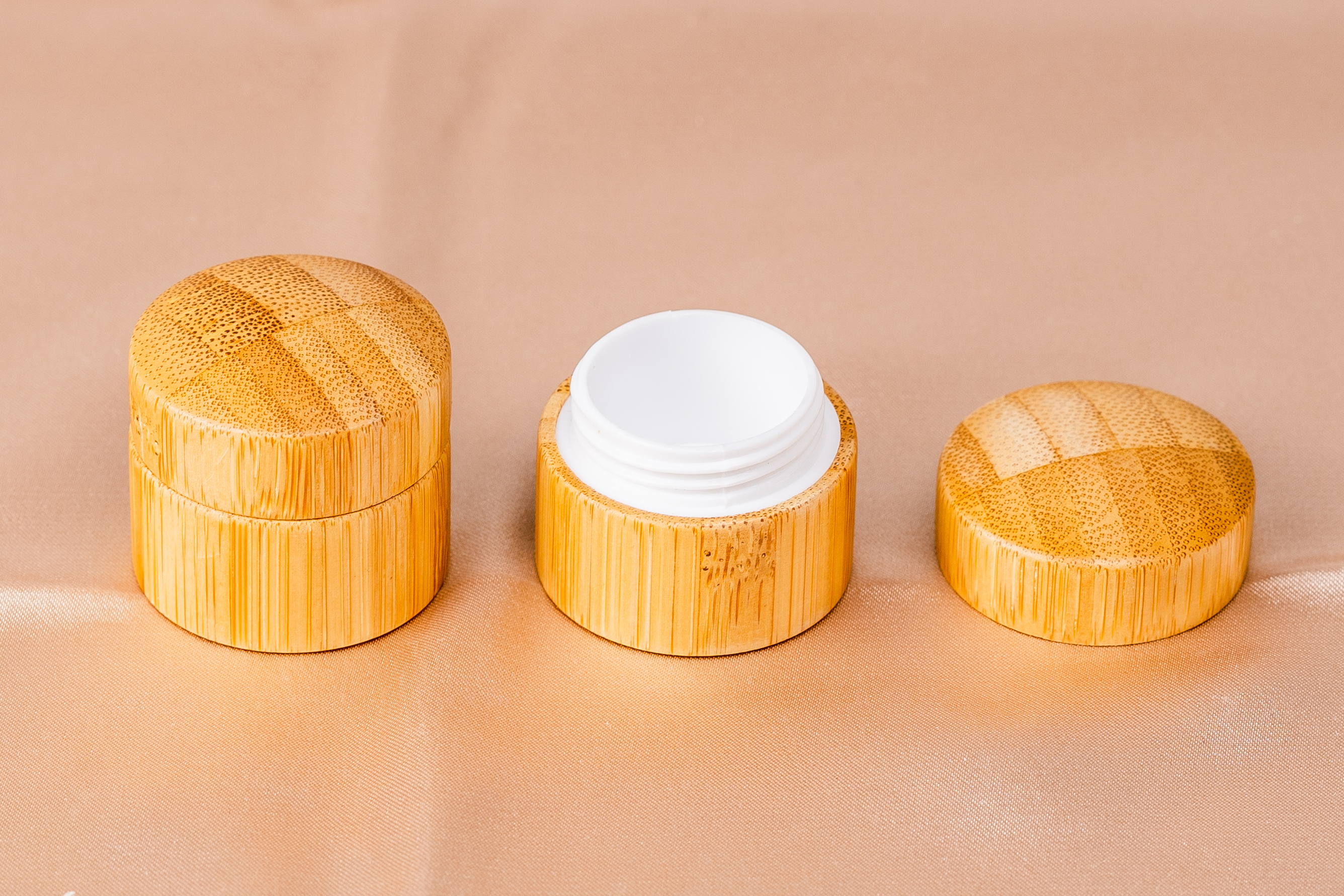5g Eco-friendly glass inner bamboo container cream jar cosmetics