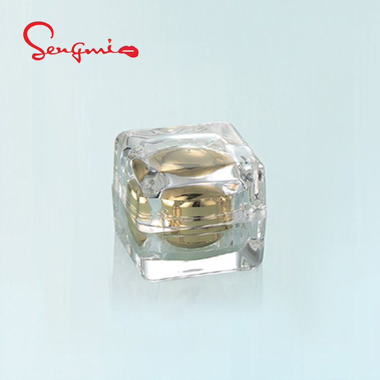5g Empty Square Acrylic Mini Sample Crystal Jars Plastic Diamond Pot Kosmetik Eyeliner Jar