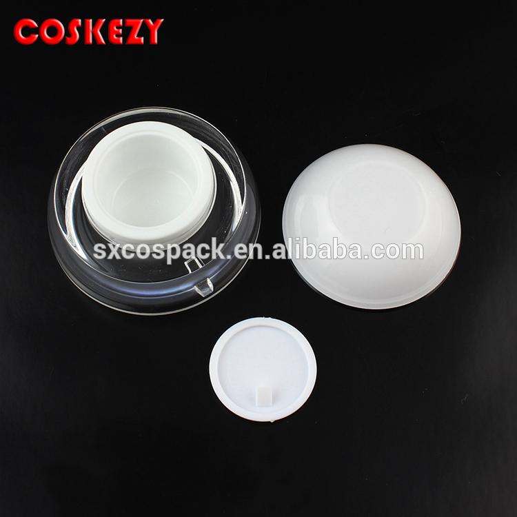 5g Empty White and Clear PP Eye Cream Jar, Popular Custom Plastic Jar White 15g 50g, Label Empty Cosmetic Jar Bottle Packaging