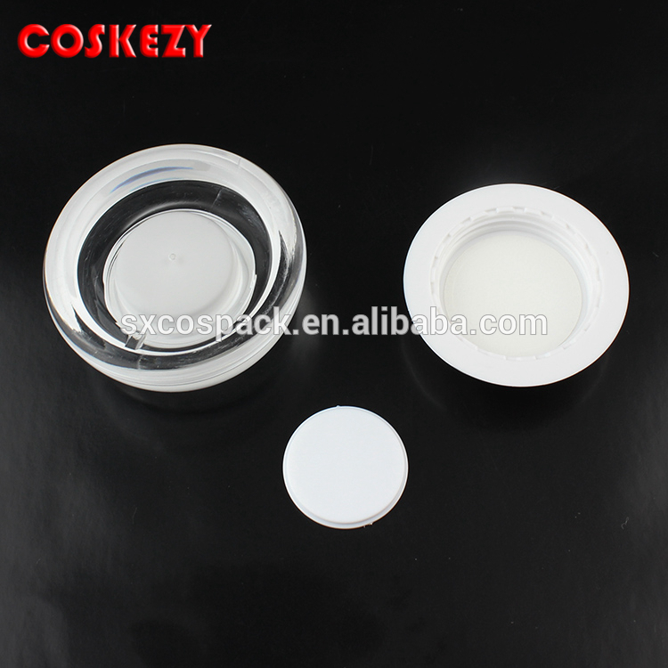 5g Empty White and Clear PP Eye Cream Jar, Popular Custom Plastic Jar White 15g 50g, Label Empty Cosmetic Jar Bottle Packaging