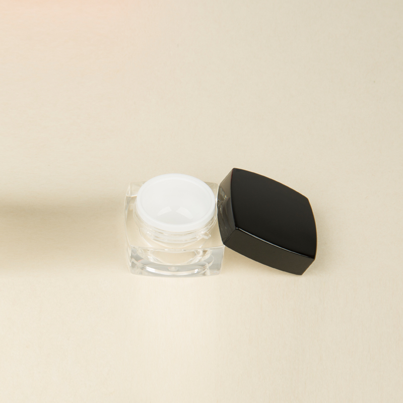 5g Ex-stock Empty acrylic cream jar square face cream containers ready to ship 5ml Black jar