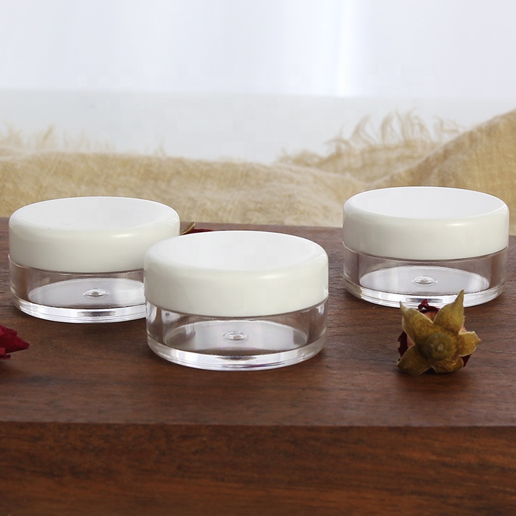 5g Mini Cosmetic Face Cream Packaging PS Plastic jar lip scrub container