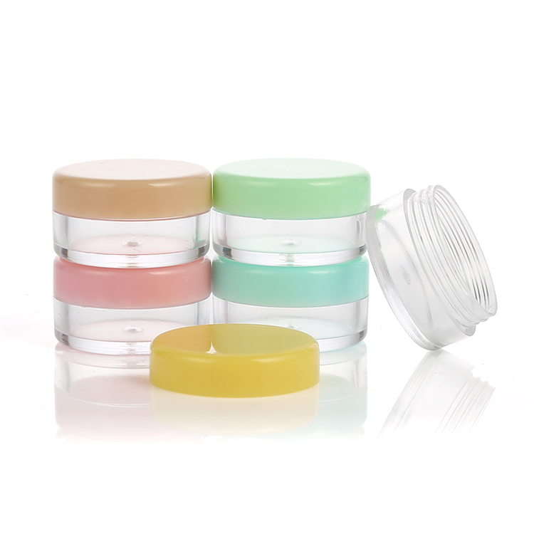 5g Mini Cosmetic Face Cream Packaging PS Plastic jar lip scrub container