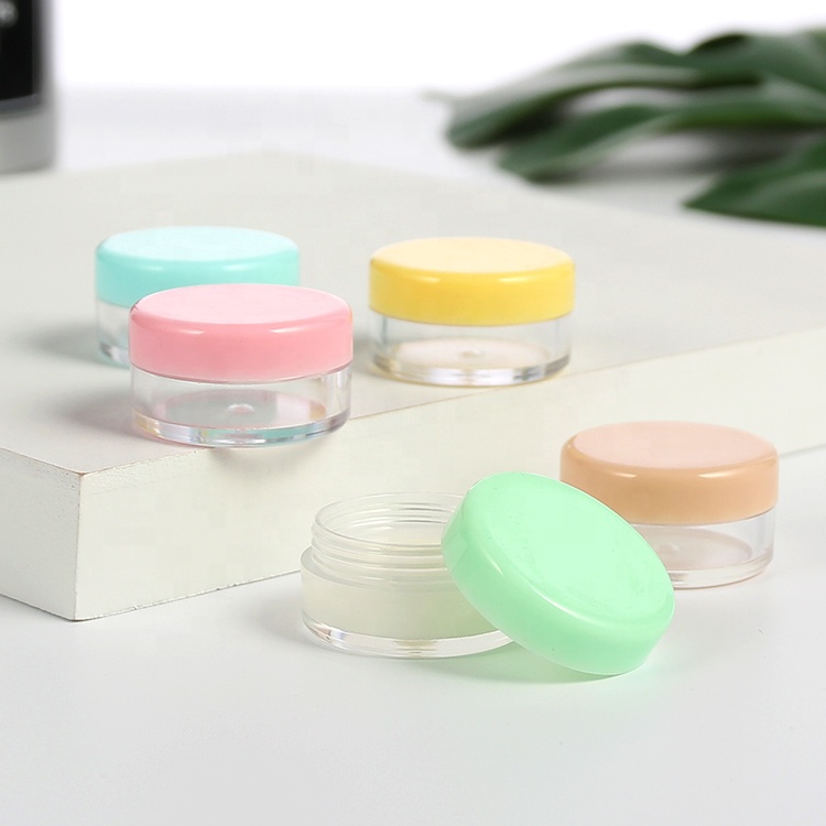 5g Mini Cosmetic Face Cream Packaging PS Plastic jar lip scrub container
