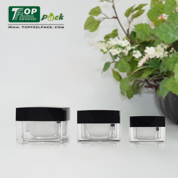 5g Mini Portable Double-layer Square Reusable Empty Eye Face Cream Plastic Jar for Cometic Giveaway