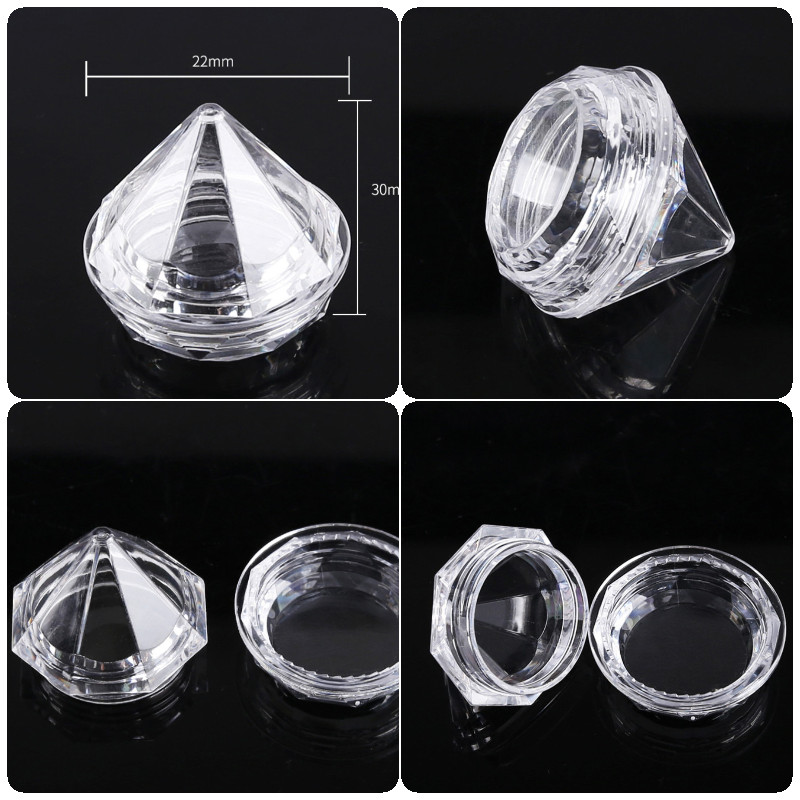 5g Mini Refillable Bottles Diamond-shaped Transparent Cosmetic Empty Jar for Cream Eyeshadow Face Lotion Nail Powder Jewelry