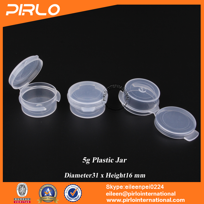 5g Mini plastic joint jar pharmaceutical dry powder PP jar with flip top cap 5g joint cap plastic jar
