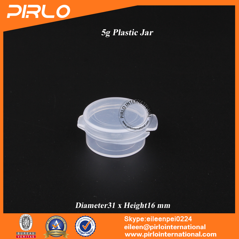 5g Mini plastic joint jar pharmaceutical dry powder PP jar with flip top cap 5g joint cap plastic jar