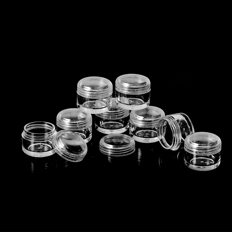 5g PS Transparent Clear Plastic Cosmetic Jars Empty Sample Container for Eye Cream, Eye Shadow