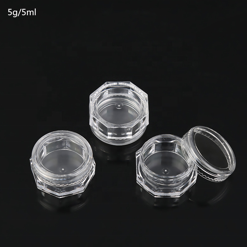 5g PS plastic Octagonal eye cream jar, sample travel cream jar, Octagon facial cream container