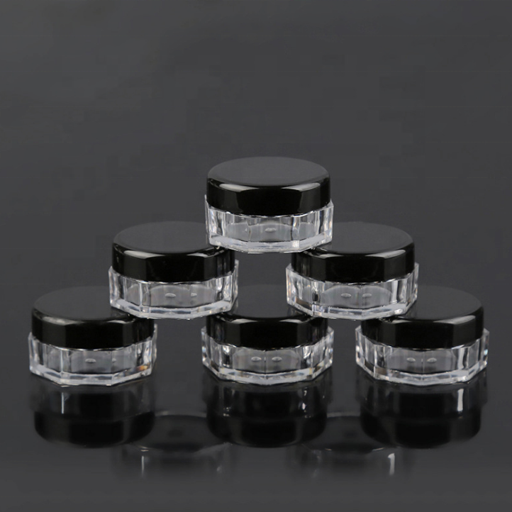 5g PS plastic Octagonal eye cream jar, sample travel cream jar, Octagon facial cream container