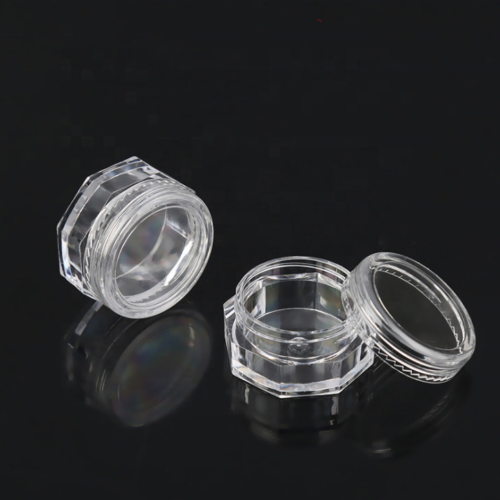 5g PS plastic Octagonal eye cream jar, sample travel cream jar, Octagon facial cream container