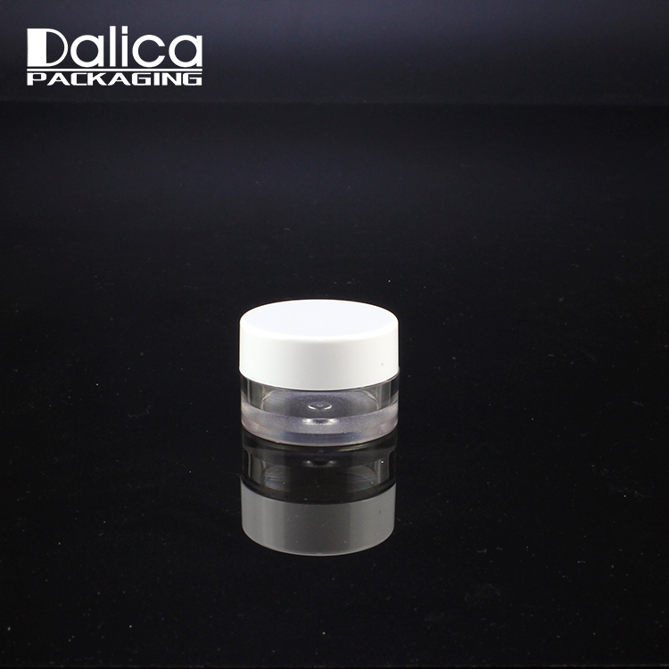 5g Plastic Mini Cream Jar Round Shape PETG Cosmetic Jar with White Lid