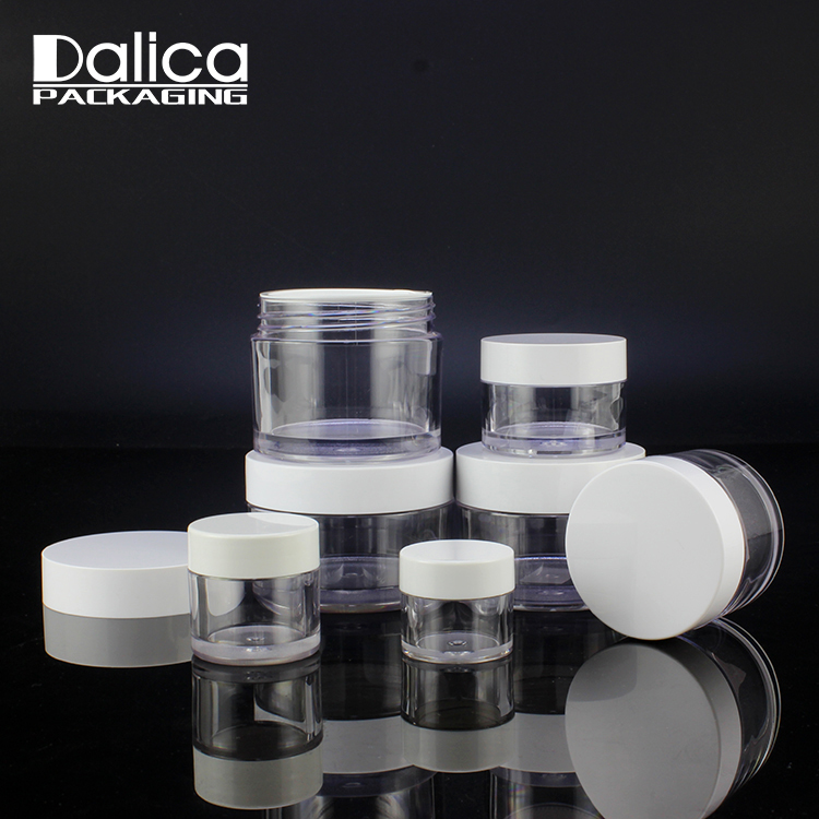 5g Plastic Mini Cream Jar Round Shape PETG Cosmetic Jar with White Lid