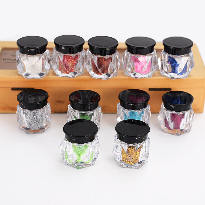 5g Plastic PS Diamond glitter jar, 5g cosmetic glitter powder bottle