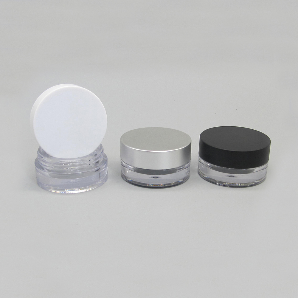 5g Plastic Round Cosmetic Loose Powder Jar Container with Screw Cap
