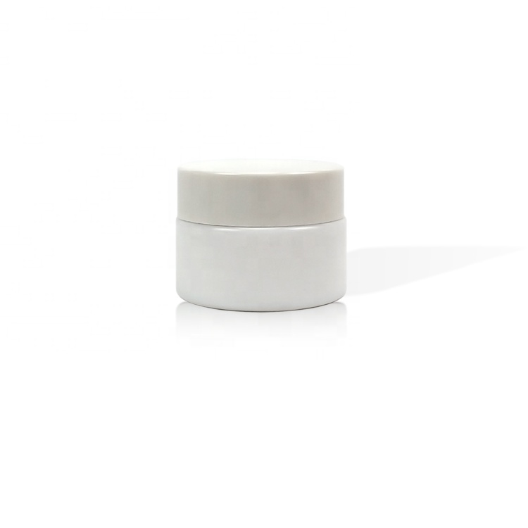 5g White porcelain glass eye cream jar with white cap