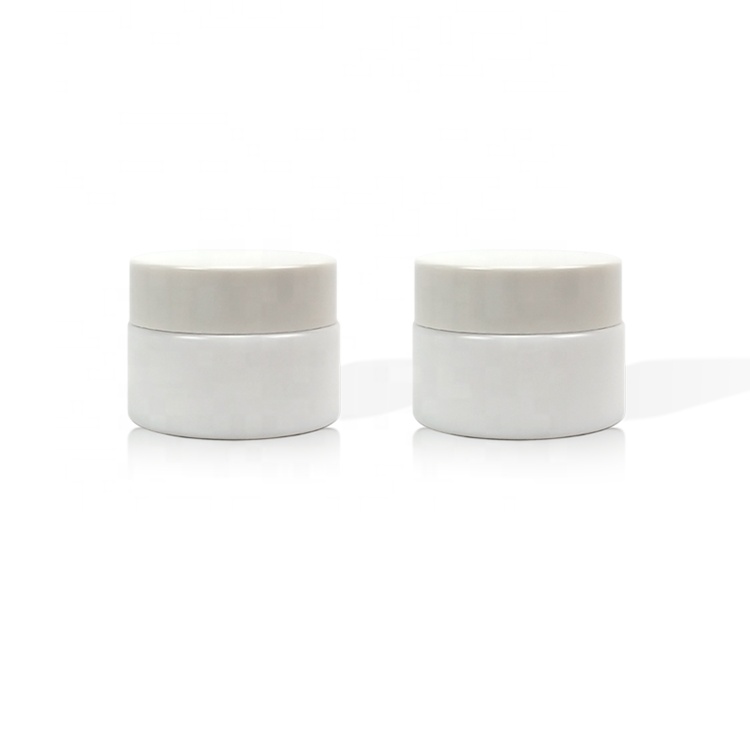 5g White porcelain glass eye cream jar with white cap