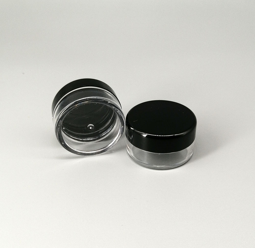 5g black cover cream round jar various color powder filling container 5G transparent small empty bottle