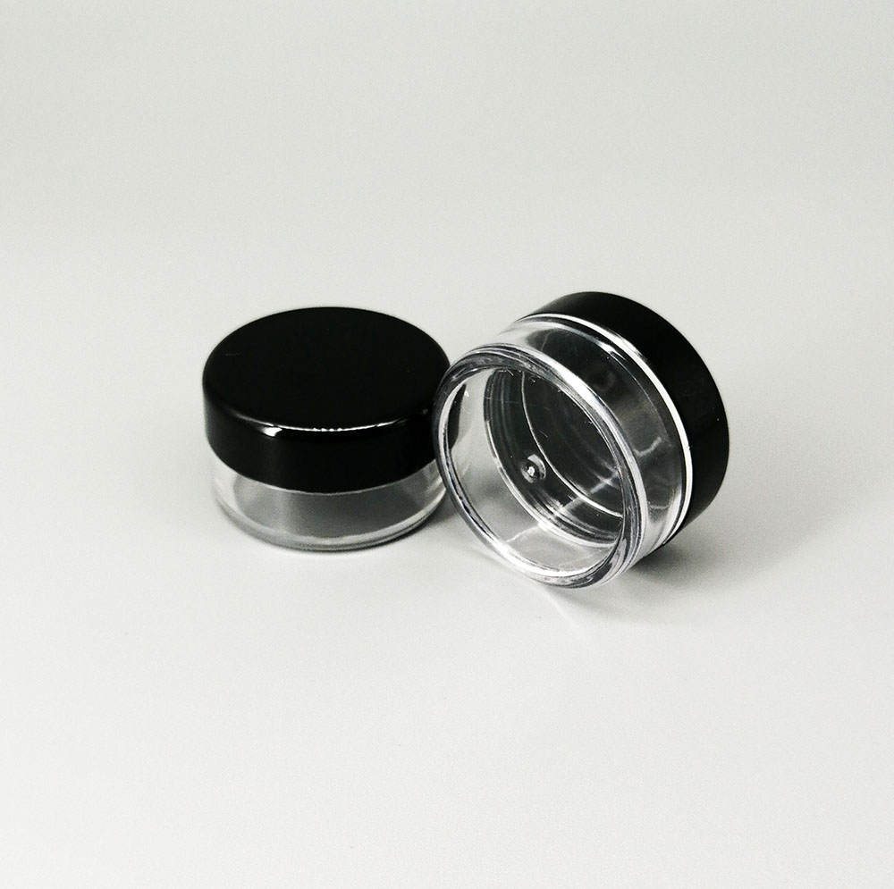 5g black cover cream round jar various color powder filling container 5G transparent small empty bottle