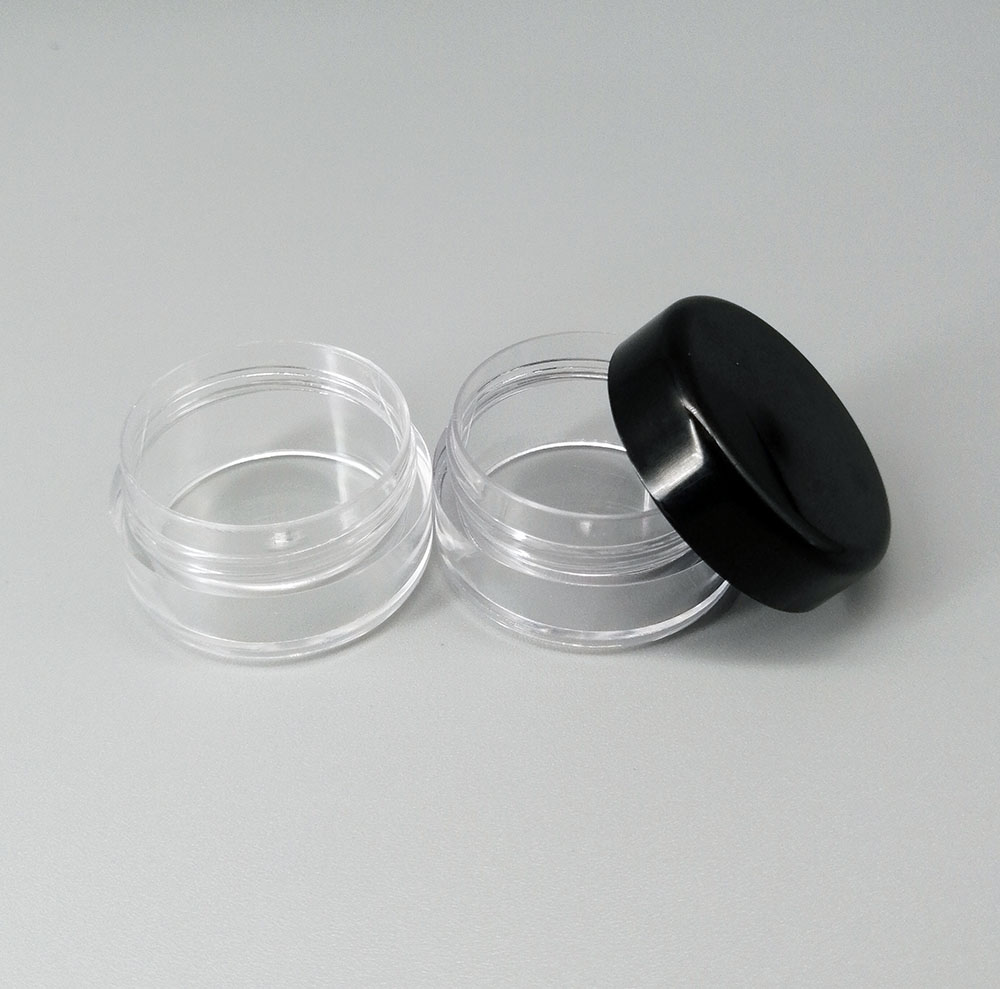 5g black cover cream round jar various color powder filling container 5G transparent small empty bottle