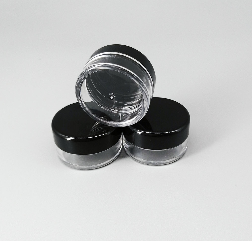 5g black cover cream round jar various color powder filling container 5G transparent small empty bottle
