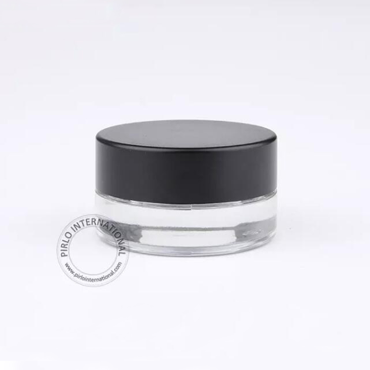 5g black lid black glass Transparent thick wall glass cosmetic jar glass jar container