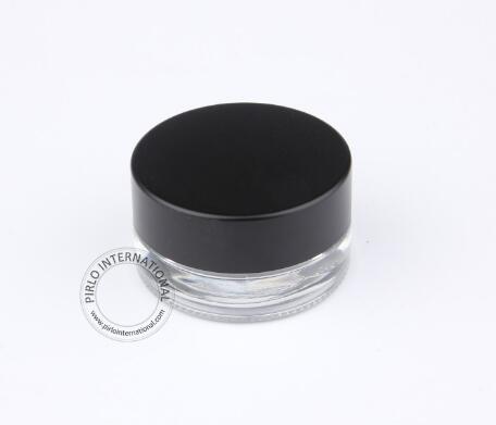 5g black lid black glass Transparent thick wall glass cosmetic jar glass jar container