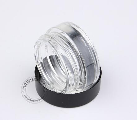 5g black lid black glass Transparent thick wall glass cosmetic jar glass jar container