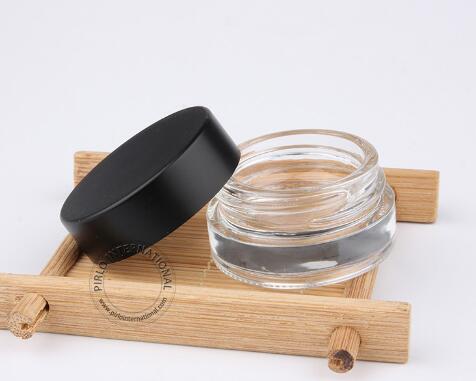 5g black lid black glass Transparent thick wall glass cosmetic jar glass jar container