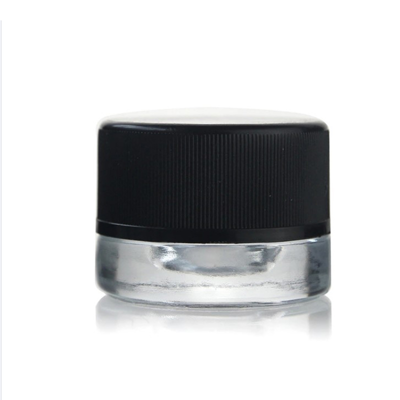 5g black lid glass jar glass storage jar clear glass cosmetic jars with childproof lid