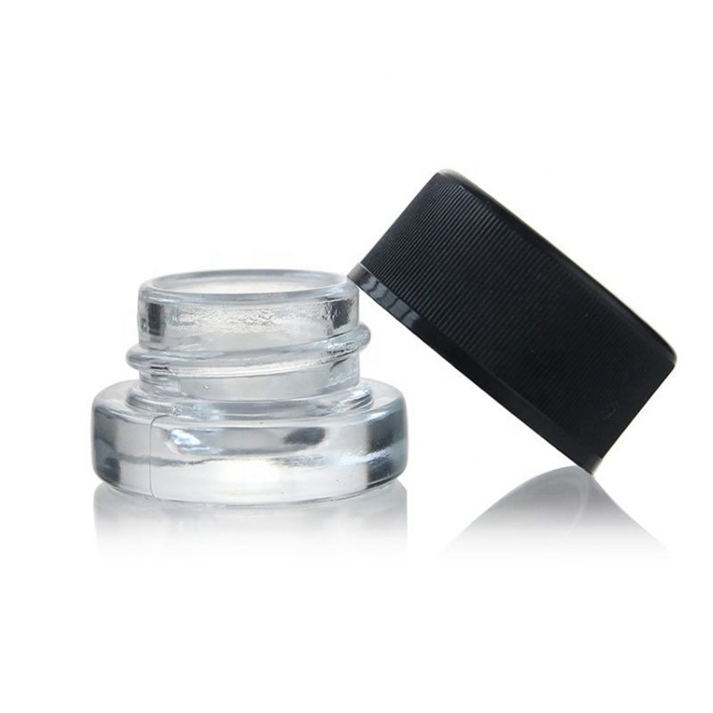 5g black lid glass jar glass storage jar clear glass cosmetic jars with childproof lid