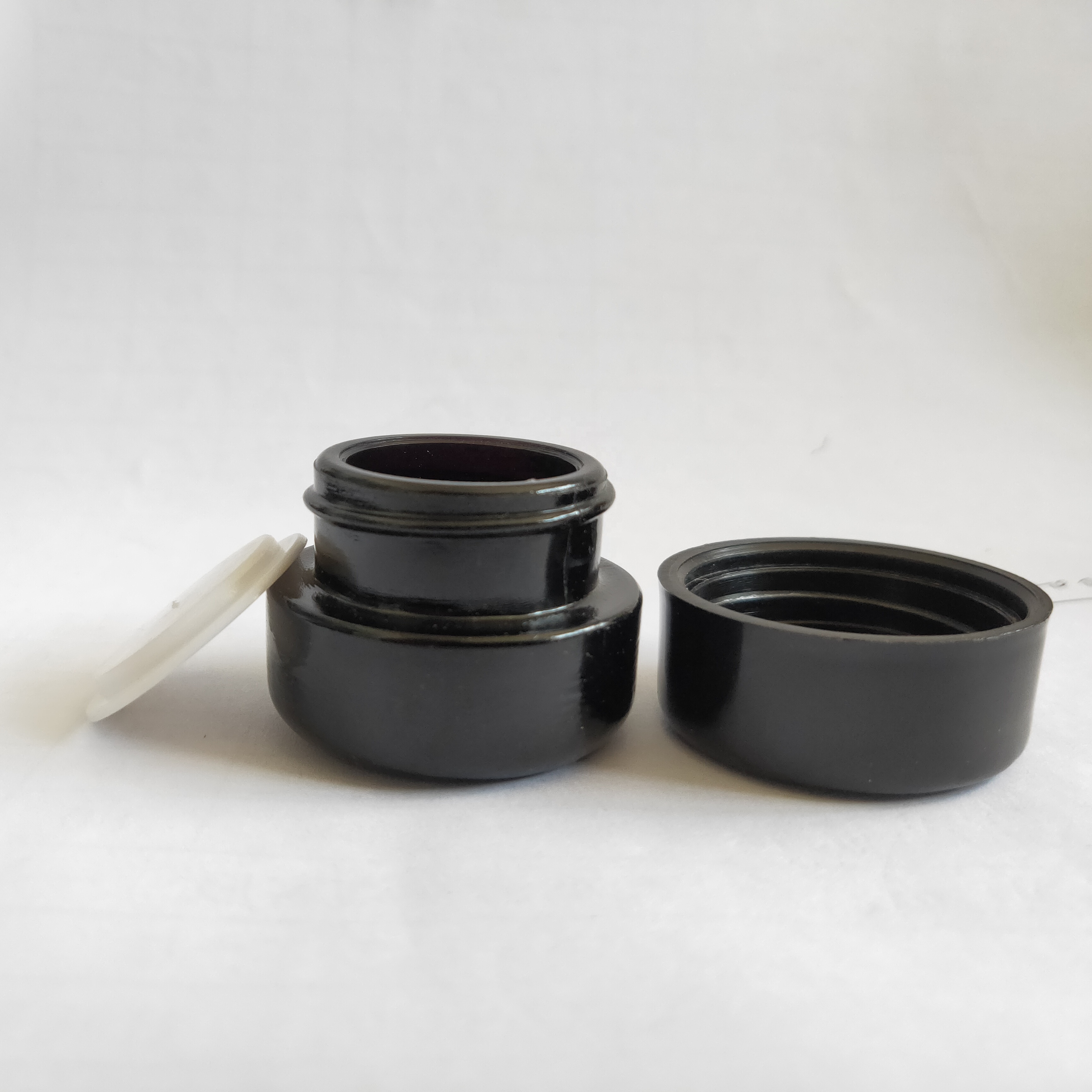 5g black painting glass cream jar essential oil cbd oil glass jar with CRC cap