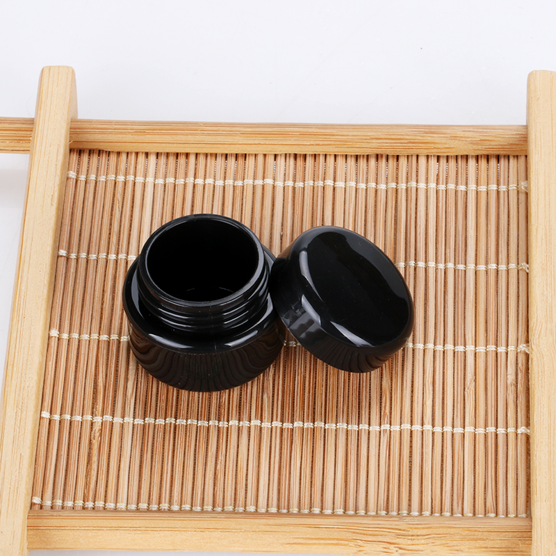 5g black uv gel polish round mini plastic container custom made cream jar in stock
