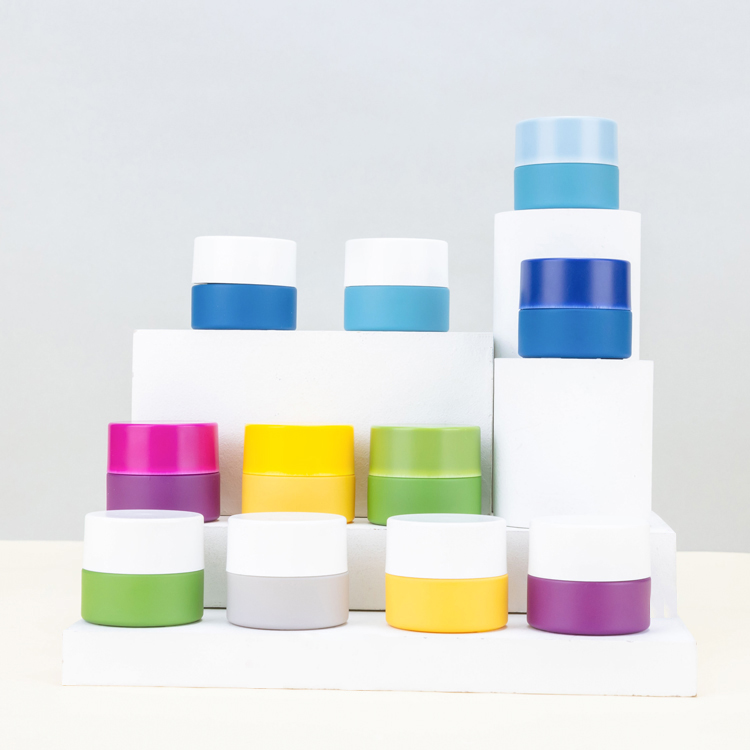 5g bule green pink airtight glass Concentrate Container Cosmetics packaging Lip Balm Containers Make-up Containers