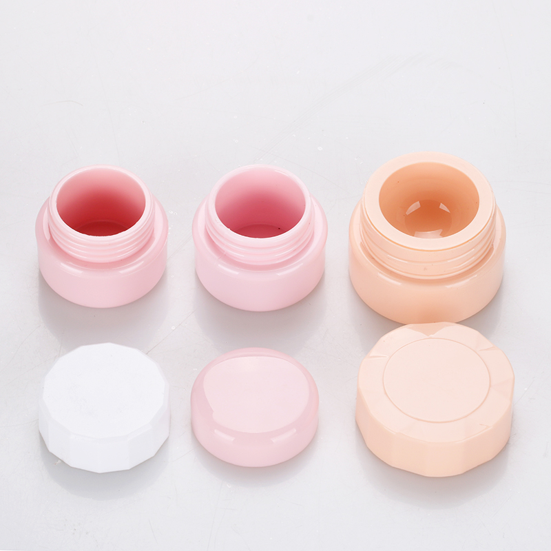 5g cheap custom plastic travel cosmetic eye cream container uv nail pink color gel polish jars