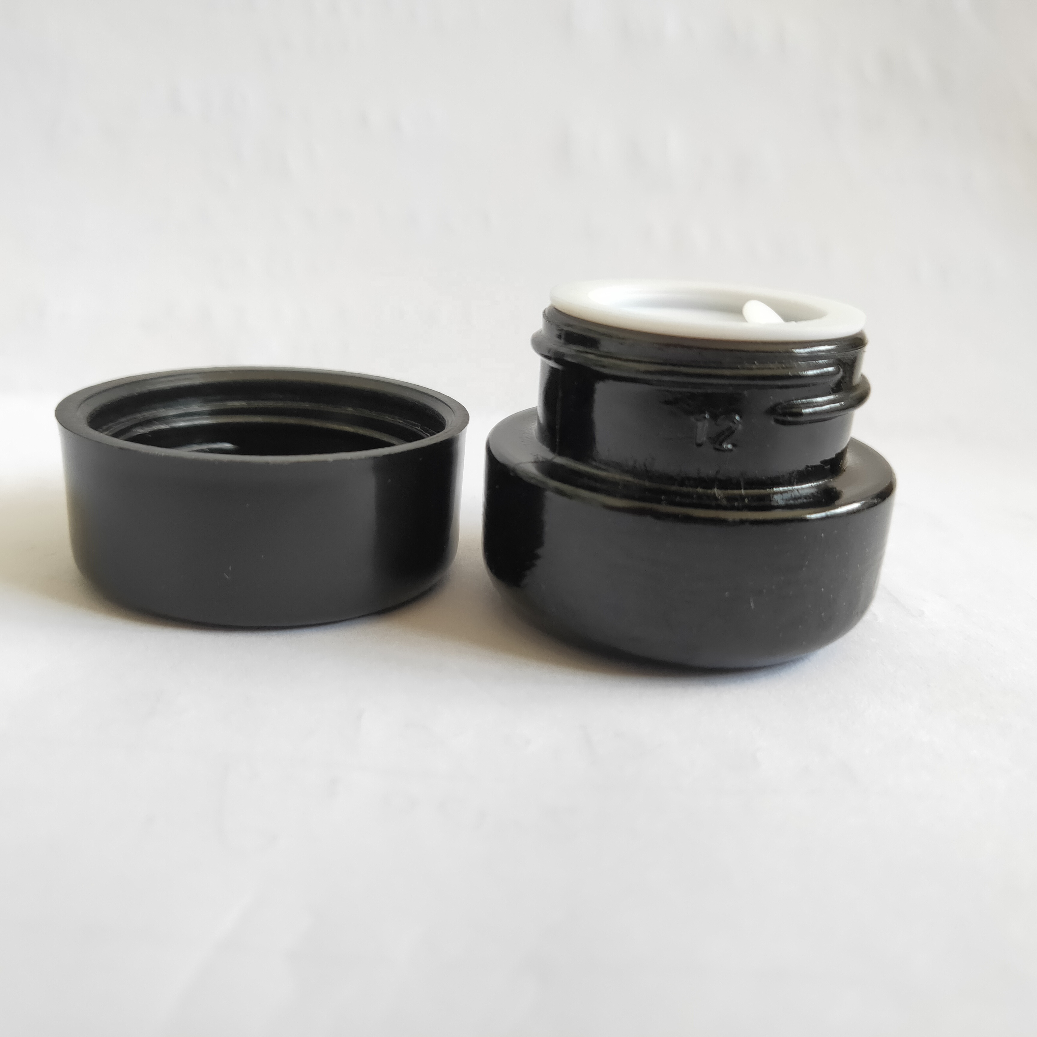 5g clear black painting glass cream jar abd oil jar with CRC cap
