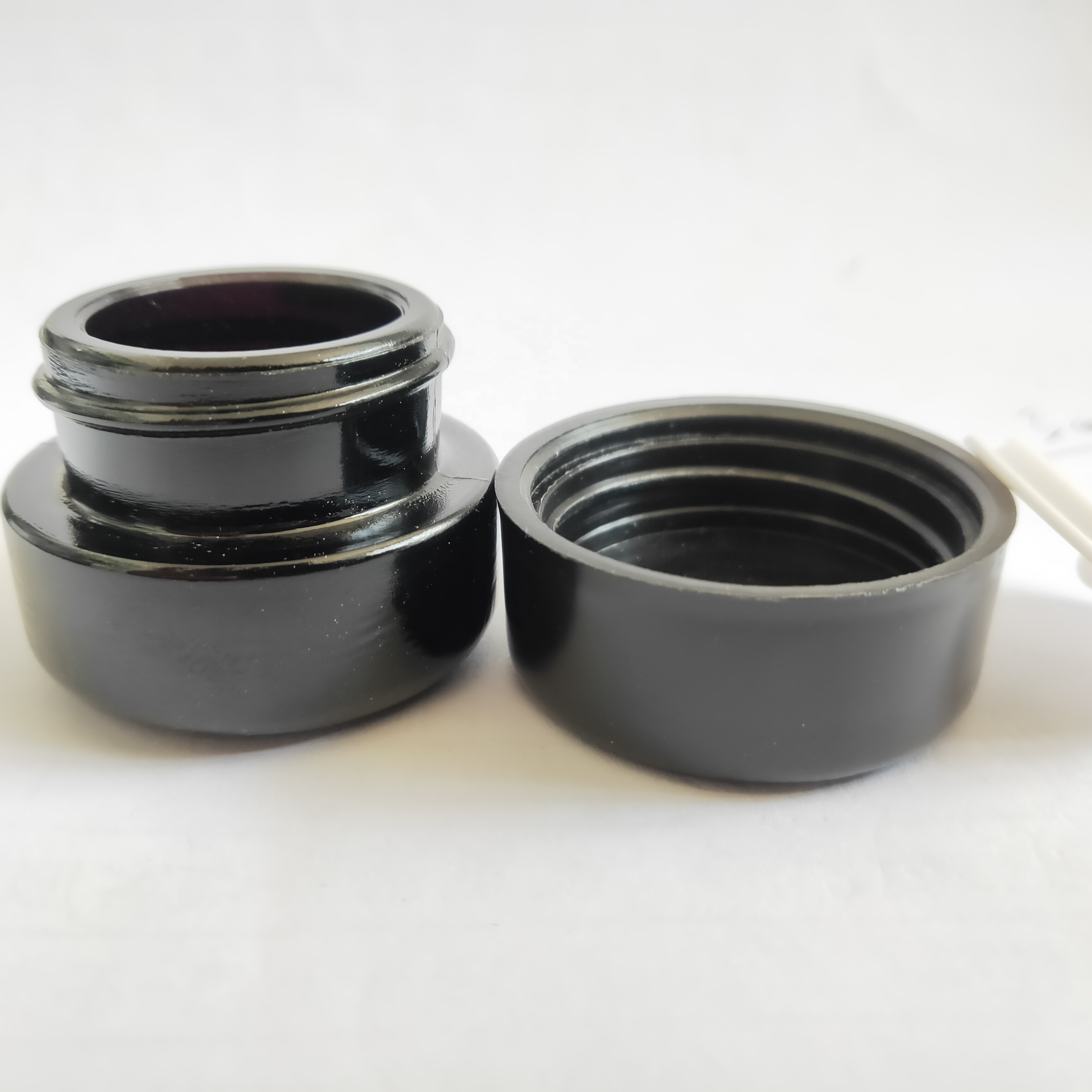 5g clear black painting glass cream jar abd oil jar with CRC cap