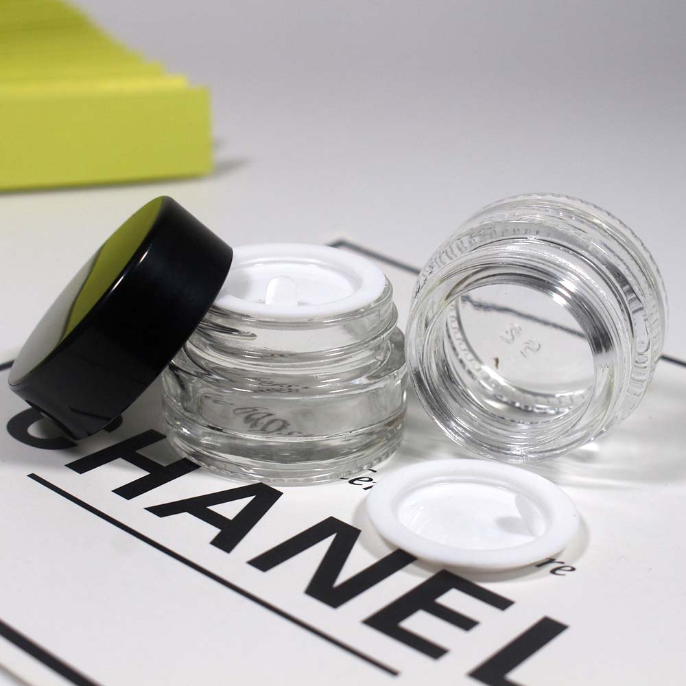 5g clear glass jar with white black lid packages glass jars for cosmetic cream wholesale and retail