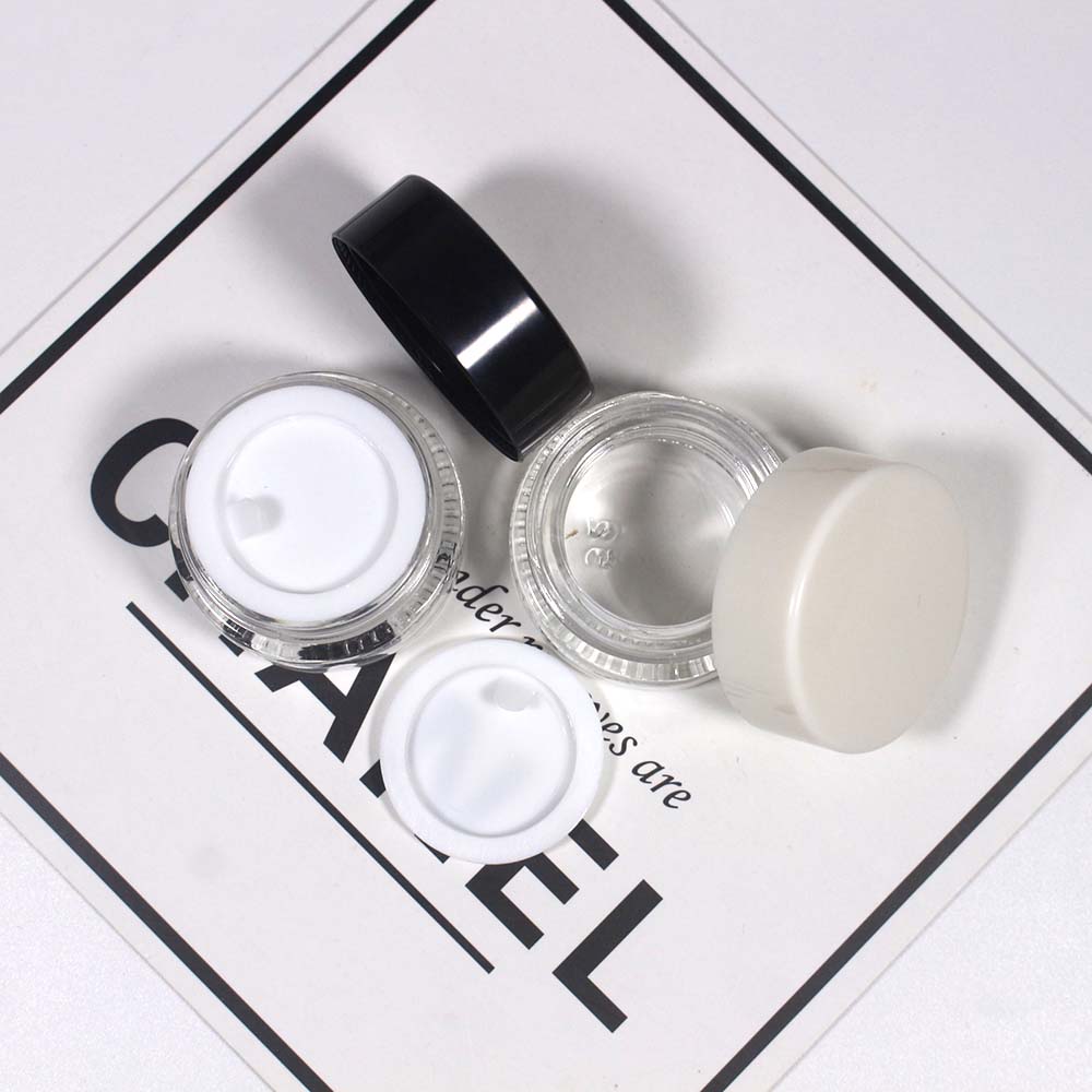 5g clear glass jar with white black lid packages glass jars for cosmetic cream wholesale and retail