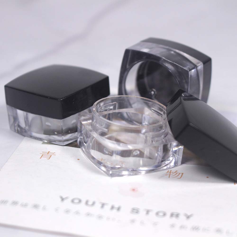5g clear plastic jar with black lid packages plastic jar container for loose powder
