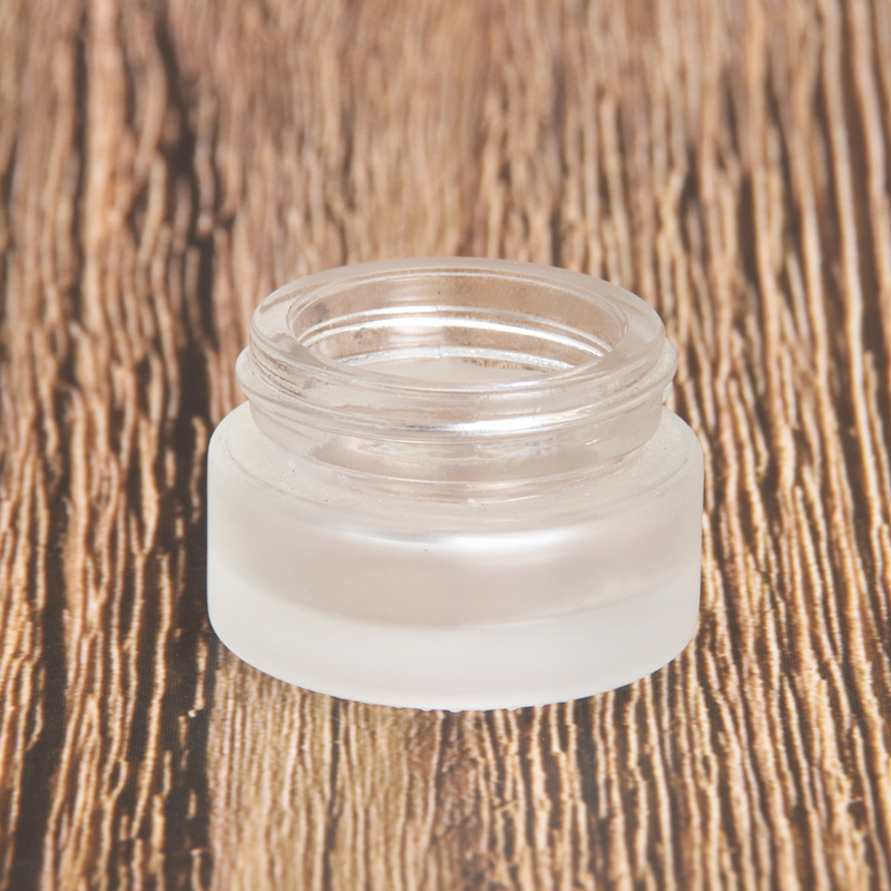 5g cosmetic frosted glass cream jar Sample skin care cream packaging jars With black lid